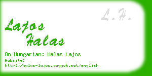 lajos halas business card